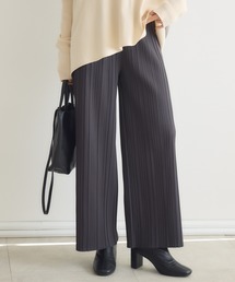 カットツイル裏起毛プリーツパンツ