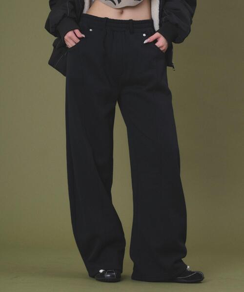 dispark（ディスパーク）の「DISPARK/裏起毛バレルスウェットパンツ（スウェットパンツ・レディース・杢グレー/ブラック・FREE）」の2枚目の写真