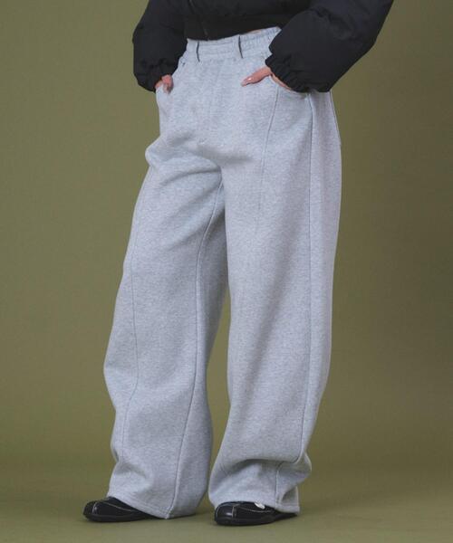dispark（ディスパーク）の「DISPARK/裏起毛バレルスウェットパンツ（スウェットパンツ・レディース・杢グレー/ブラック・FREE）」の4枚目の写真