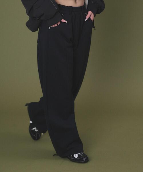 dispark（ディスパーク）の「DISPARK/裏起毛バレルスウェットパンツ（スウェットパンツ・レディース・杢グレー/ブラック・FREE）」の9枚目の写真