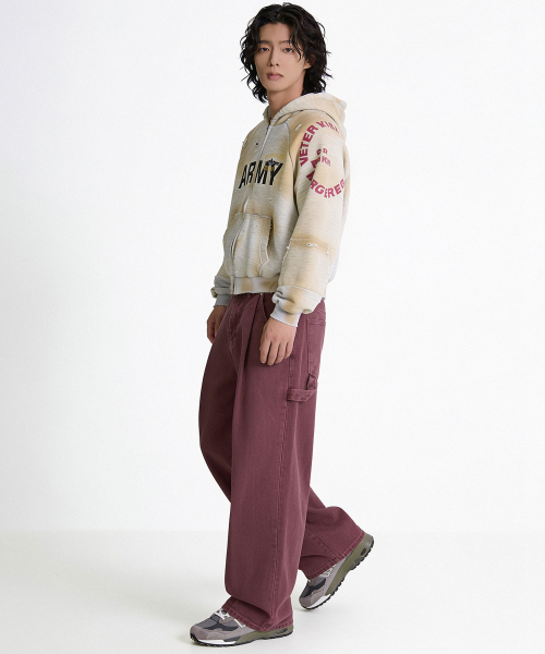 THESTORI（ザ・ストリ）の「ピグメントワイドコットンパンツ（ワイン）（その他パンツ・メンズ・その他・1(M)/2(L)/3(XL)）」の2枚目の写真
