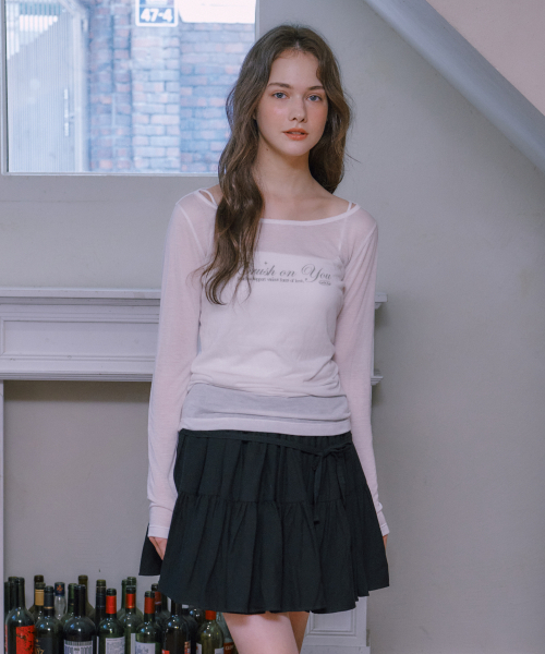 LULUCHOU(ルルシュ)の「See-through Boat Neck T-shirt - WHITE(Tシャツ/カットソー・レディース・ホワイト・FREE)」の3枚目の写真
