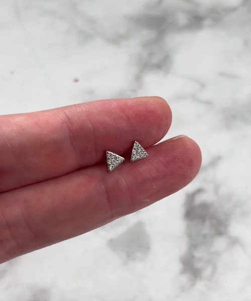 amページ(ミニピアス) セール】YU-KA:トライアングルCZミニピアス triangle cz mini pierce