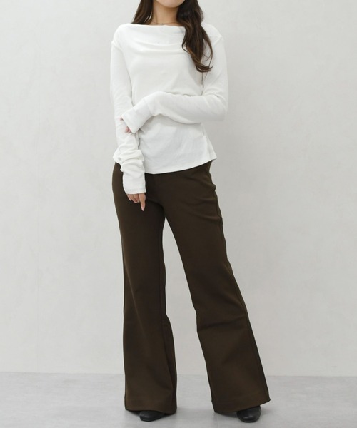 MISCH MASCH(ミッシュマッシュ)の「一部店舗限定 ドレープネック美シルエット長袖トップス(Tシャツ/カットソー・レディース・ブラック/ブラウン/ホワイト・フリ-)」の15枚目の写真