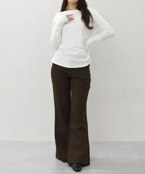 MISCH MASCH(ミッシュマッシュ)の「一部店舗限定 ドレープネック美シルエット長袖トップス(Tシャツ/カットソー・レディース・ブラック/ブラウン/ホワイト・フリ-)」の16枚目の写真