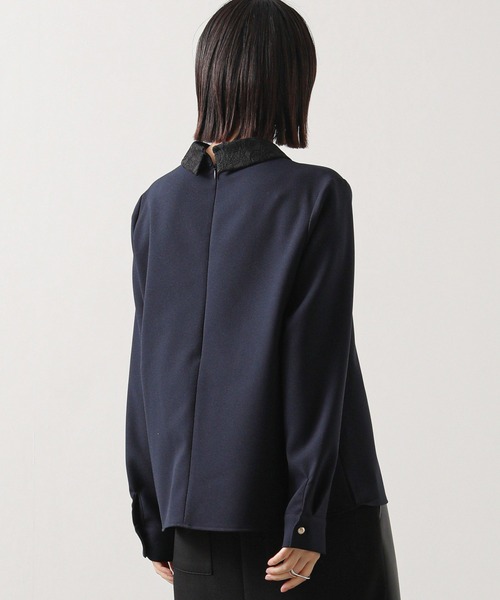 Gready Brilliant（グレディブリリアン）の「ジョーゼットレースカラーブラウス（シャツ/ブラウス・レディース・ネイビー/アイボリー・38）」の17枚目の写真