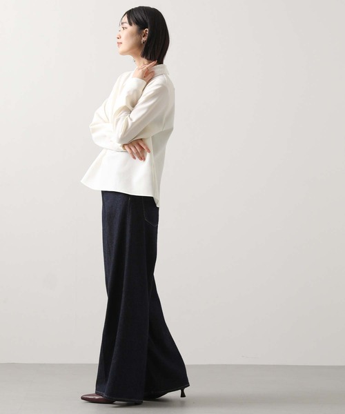 Gready Brilliant（グレディブリリアン）の「ジョーゼットレースカラーブラウス（シャツ/ブラウス・レディース・ネイビー/アイボリー・38）」の4枚目の写真