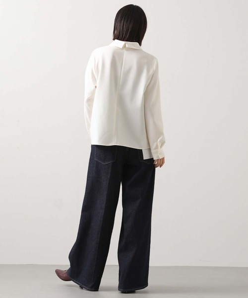 Gready Brilliant（グレディブリリアン）の「ジョーゼットレースカラーブラウス（シャツ/ブラウス・レディース・ネイビー/アイボリー・38）」の5枚目の写真