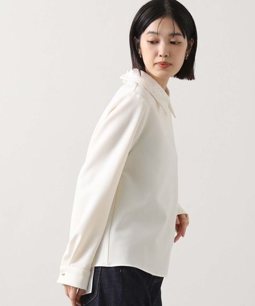 Gready Brilliant（グレディブリリアン）の「ジョーゼットレースカラーブラウス（シャツ/ブラウス・レディース・ネイビー/アイボリー・38）」の20枚目の写真