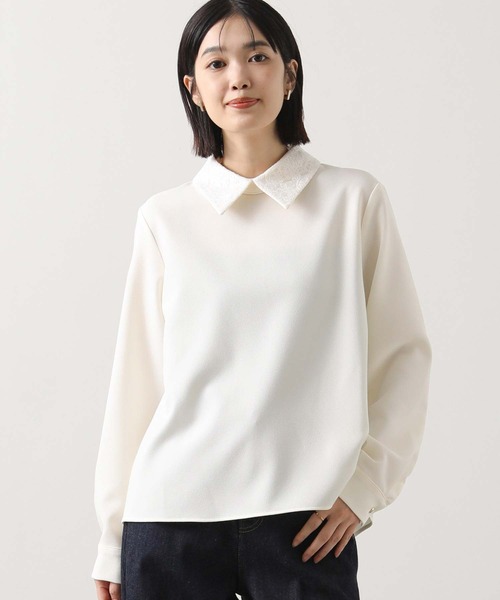 Gready Brilliant（グレディブリリアン）の「ジョーゼットレースカラーブラウス（シャツ/ブラウス・レディース・ネイビー/アイボリー・38）」の22枚目の写真