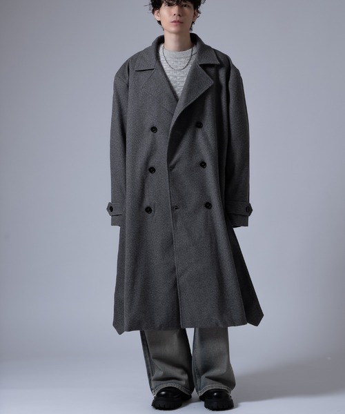 improves（インプローブス）の「メルトンルック ダブルピーコート（ピーコート・メンズ・ブラック/チャコール・MEDIUM）」の10枚目の写真
