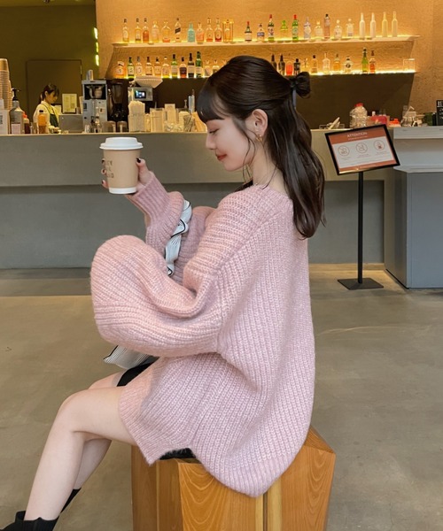 セール/ブランド古着】hinari｜ヒナリのニット/セーター（ピンク/桃色