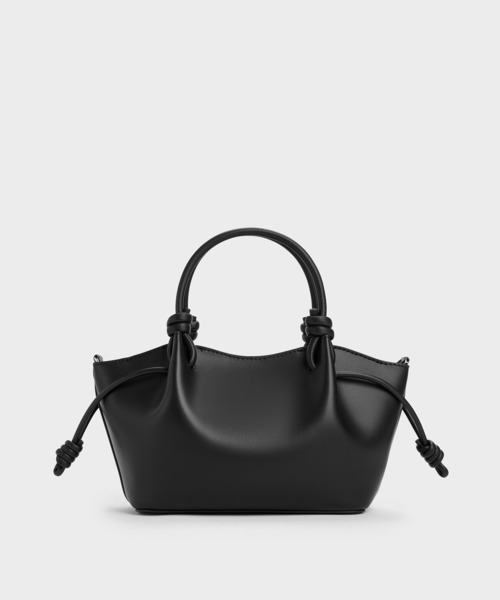 CHARLES & KEITH（チャールズ & キース）の「Sammie サミー ノットハンドル ウェービートートバッグ（トートバッグ・レディース・ピンク系その他3/クリーム/ブラック・S）」の5枚目の写真