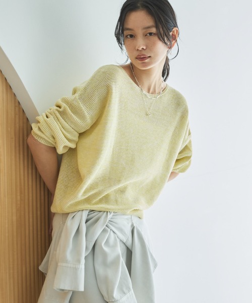 Doux archives（ドゥアルシーヴ）の「ペーパーヤーンＭＩＸニットプルオーバー（ニット/セーター・レディース・グレー/キャメル/イエロー・FREE）」の3枚目の写真