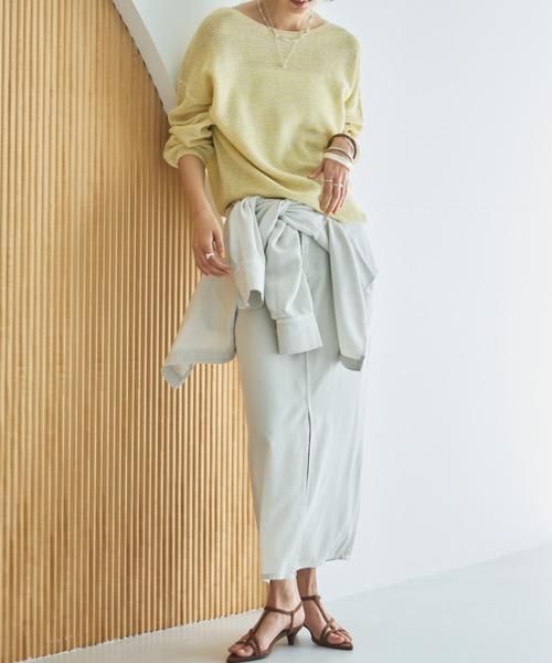 Doux archives（ドゥアルシーヴ）の「ペーパーヤーンＭＩＸニットプルオーバー（ニット/セーター・レディース・グレー/キャメル/イエロー・FREE）」の6枚目の写真