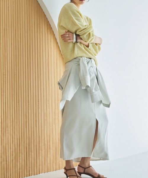 Doux archives（ドゥアルシーヴ）の「ペーパーヤーンＭＩＸニットプルオーバー（ニット/セーター・レディース・グレー/キャメル/イエロー・FREE）」の10枚目の写真