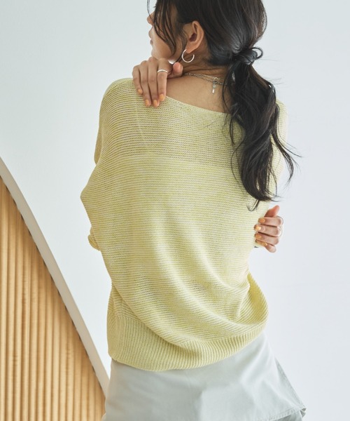 Doux archives（ドゥアルシーヴ）の「ペーパーヤーンＭＩＸニットプルオーバー（ニット/セーター・レディース・グレー/キャメル/イエロー・FREE）」の18枚目の写真