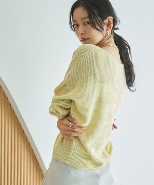 Doux archives（ドゥアルシーヴ）の「ペーパーヤーンＭＩＸニットプルオーバー（ニット/セーター・レディース・グレー/キャメル/イエロー・FREE）」の19枚目の写真