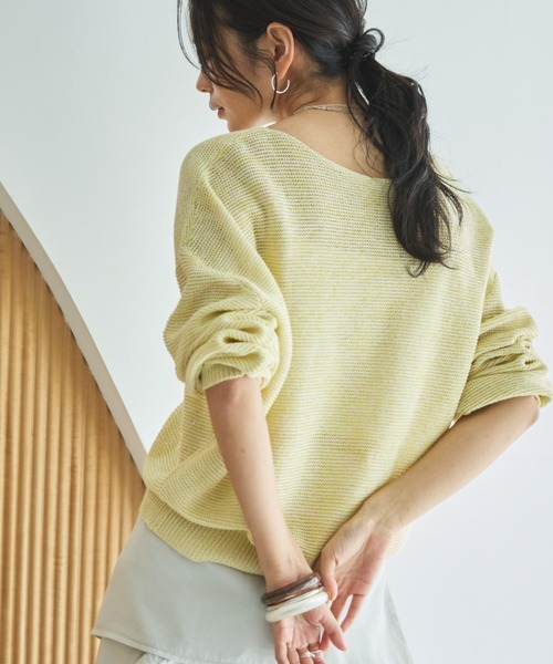Doux archives（ドゥアルシーヴ）の「ペーパーヤーンＭＩＸニットプルオーバー（ニット/セーター・レディース・グレー/キャメル/イエロー・FREE）」の20枚目の写真
