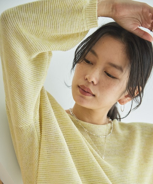 Doux archives（ドゥアルシーヴ）の「ペーパーヤーンＭＩＸニットプルオーバー（ニット/セーター・レディース・グレー/キャメル/イエロー・FREE）」の21枚目の写真