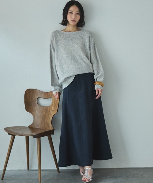 Doux archives（ドゥアルシーヴ）の「ペーパーヤーンＭＩＸニットプルオーバー（ニット/セーター・レディース・グレー/キャメル/イエロー・FREE）」の22枚目の写真