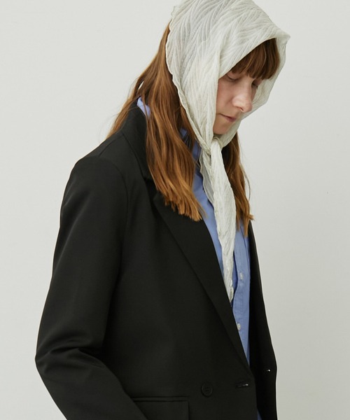 uyu.(ウユ)の「フェイクパール付き メローストール(ストール/ショール・レディース・ライトブルー/アイボリー/ブラック/ピンク/ベージュ・FREE)」の3枚目の写真