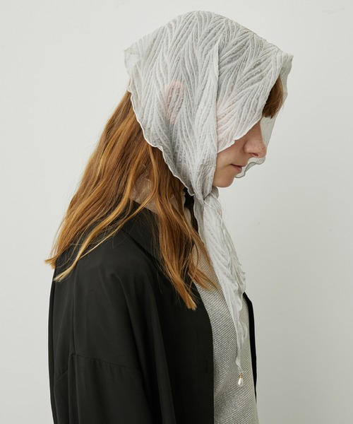 uyu.(ウユ)の「フェイクパール付き メローストール(ストール/ショール・レディース・ライトブルー/アイボリー/ブラック/ピンク/ベージュ・FREE)」の18枚目の写真