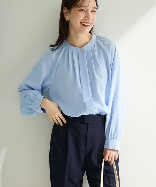 Green　Parks（グリーンパークス）の「O.2wayボウタイブラウス（シャツ/ブラウス・レディース・サックスブルー/ホワイト系その他2・FREE）」の3枚目の写真