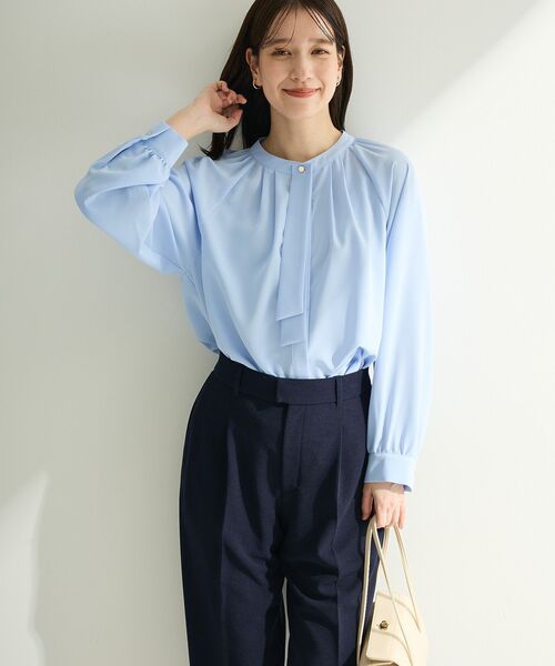 Green　Parks（グリーンパークス）の「O.2wayボウタイブラウス（シャツ/ブラウス・レディース・サックスブルー/ホワイト系その他2・FREE）」の7枚目の写真