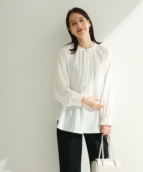 Green　Parks（グリーンパークス）の「O.2wayボウタイブラウス（シャツ/ブラウス・レディース・サックスブルー/ホワイト系その他2・FREE）」の15枚目の写真