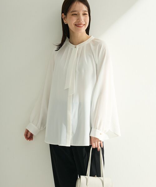 Green　Parks（グリーンパークス）の「O.2wayボウタイブラウス（シャツ/ブラウス・レディース・サックスブルー/ホワイト系その他2・FREE）」の16枚目の写真