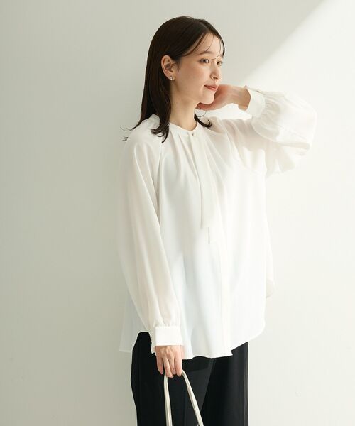 Green　Parks（グリーンパークス）の「O.2wayボウタイブラウス（シャツ/ブラウス・レディース・サックスブルー/ホワイト系その他2・FREE）」の17枚目の写真