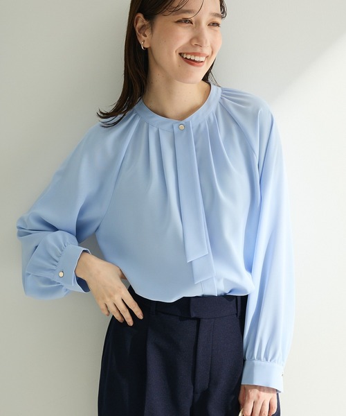 Green　Parks（グリーンパークス）の「O.2wayボウタイブラウス（シャツ/ブラウス・レディース・サックスブルー/ホワイト系その他2・FREE）」の2枚目の写真