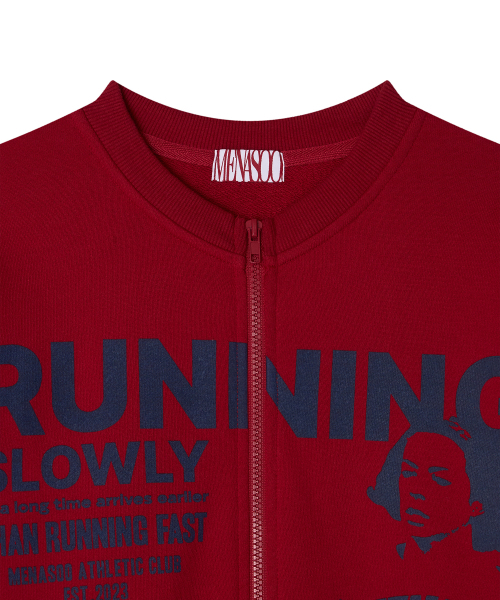 MENASOO(ミナス)の「Round Neck Running Zipup Cardigan_Red(カーディガン/ボレロ・レディース・レッド・F)」の4枚目の写真