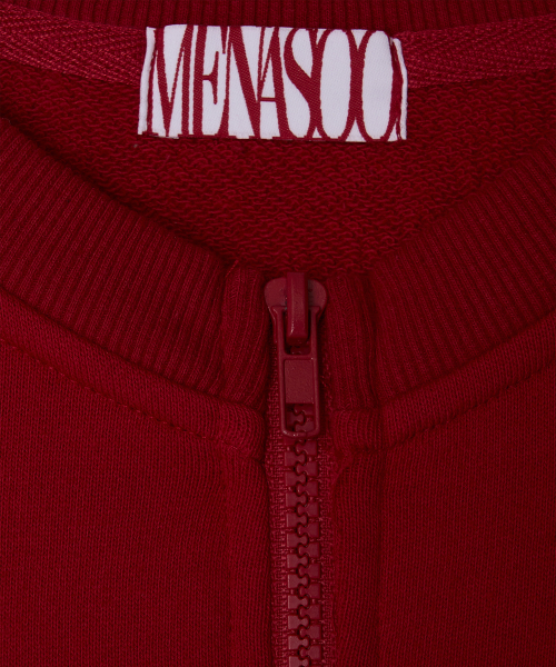 MENASOO(ミナス)の「Round Neck Running Zipup Cardigan_Red(カーディガン/ボレロ・レディース・レッド・F)」の6枚目の写真