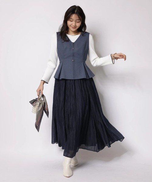 JUSGLITTY（ジャスグリッティー）の「スプリングジャンスカワンピース（ワンピース・レディース・ネイビー・2/1/0）」の2枚目の写真