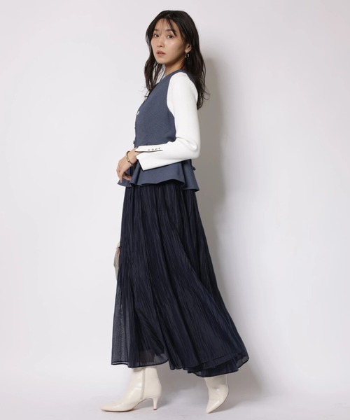 JUSGLITTY（ジャスグリッティー）の「スプリングジャンスカワンピース（ワンピース・レディース・ネイビー・2/1/0）」の7枚目の写真