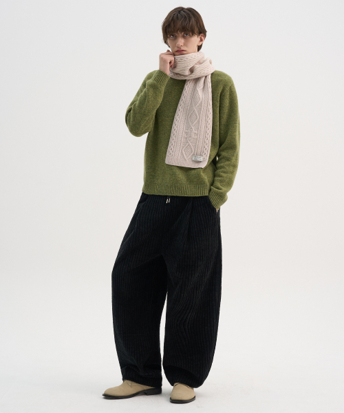 TRIP LE SENS（トリップ ル センス）の「[F/W]コーデュロイワンタックカーブドバンディングパンツ_ブラック（スウェットパンツ・メンズ・ブラック・M/L）」の5枚目の写真