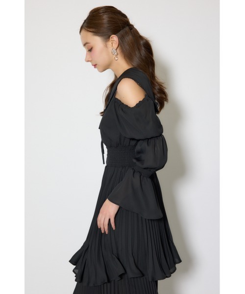 rienda(リエンダ)の「ビッグカラープリーツフレアワンピース 春服(ワンピース・レディース・ブラック/ライトピンク/ベージュ・FREE)」の9枚目の写真