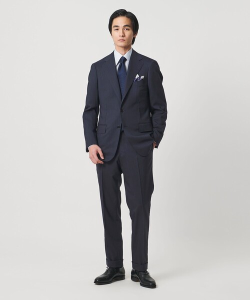 UNITED ARROWS(ユナイテッドアローズ)の「山栄 ピンストライプ シングル 3ボタン スーツ REGULAR MODEL(セットアップ・メンズ・ネイビー・48/46/50)」の1枚目の写真