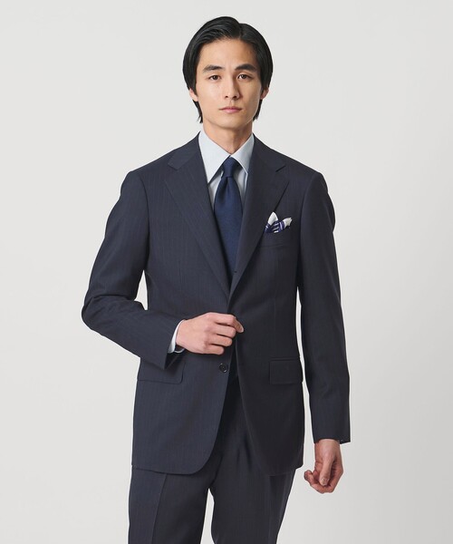 UNITED ARROWS(ユナイテッドアローズ)の「山栄 ピンストライプ シングル 3ボタン スーツ REGULAR MODEL(セットアップ・メンズ・ネイビー・48/46/50)」の2枚目の写真
