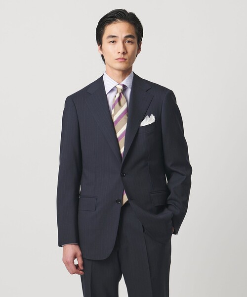 UNITED ARROWS ストライプスーツ　3ピース　ユナイテッドアローズ 山栄 ピンストライプ シングル 3ボタン スーツ REGULAR MODEL