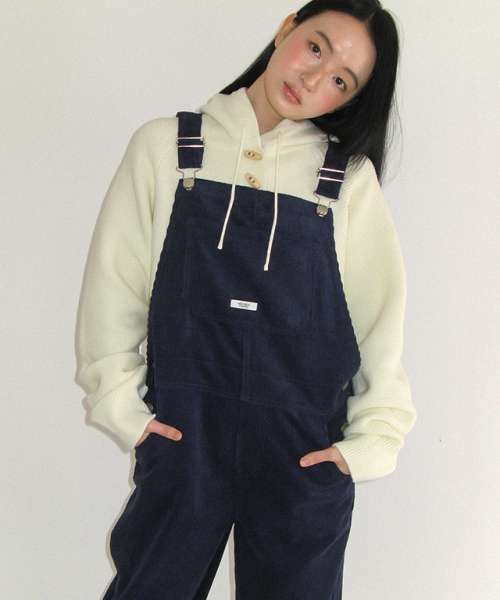 サロペット・オーバーオール・オールインワン CORDUROY OVERALL /CHACOAL NAVY BACK HEART POCKET CORDUROY OVERALLS NAVY（サロペット