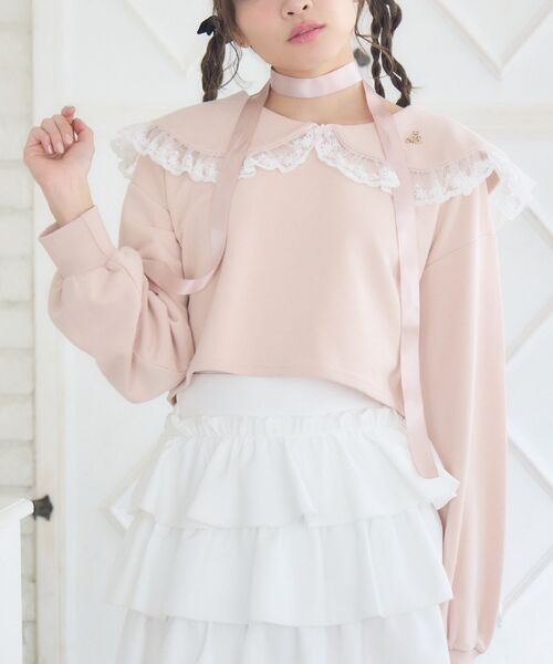 ems excite（エムズエキサイト）の「BIGカラートレーナー（スウェット・レディース・ダークグレー/ダークブルー/ピンク・FREE）」の3枚目の写真