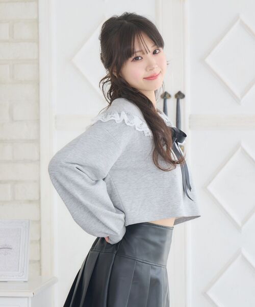 ems excite（エムズエキサイト）の「BIGカラートレーナー（スウェット・レディース・ダークグレー/ダークブルー/ピンク・FREE）」の7枚目の写真