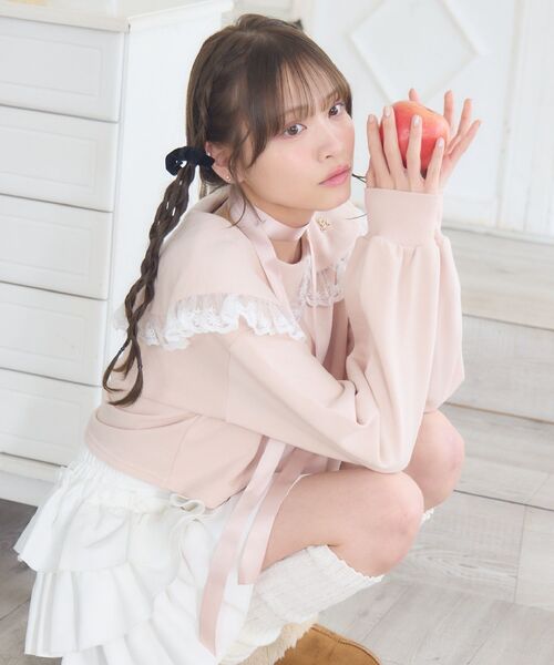 ems excite（エムズエキサイト）の「BIGカラートレーナー（スウェット・レディース・ダークグレー/ダークブルー/ピンク・FREE）」の10枚目の写真