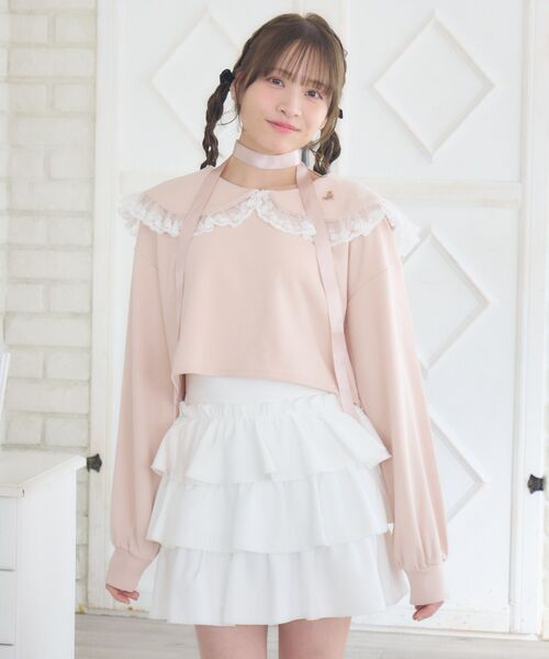 ems excite（エムズエキサイト）の「BIGカラートレーナー（スウェット・レディース・ダークグレー/ダークブルー/ピンク・FREE）」の17枚目の写真