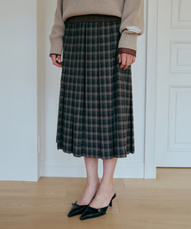 ODER（オディエール）の「チェックプリーツロングスカート-ブラック（スカート）」