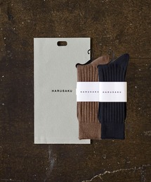 HARUSAKU | HARUSAKU:Mens PLAIN RIB SOCKS GIFT 2P SET :ハルサク メンズ プレーン リブソックス ギフトプレゼントセット2足(ソックス/靴下)