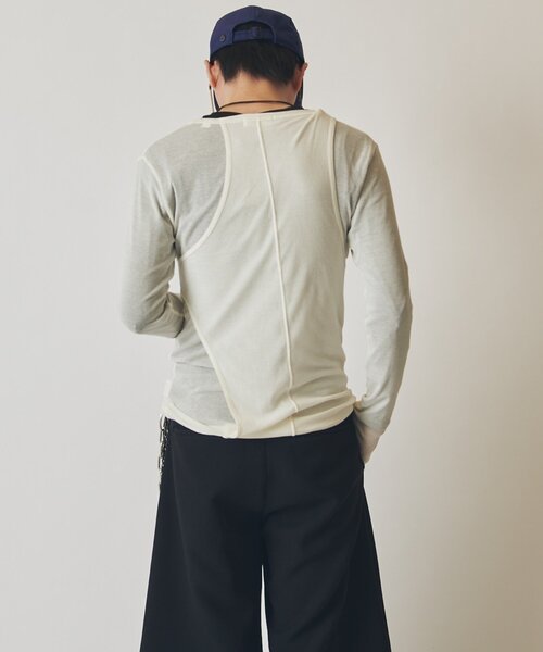 Lui's（ルイス）の「SURJENT　コットンレイヤードロンT（Tシャツ/カットソー・メンズ・ブラック/ホワイト・1/2）」の14枚目の写真